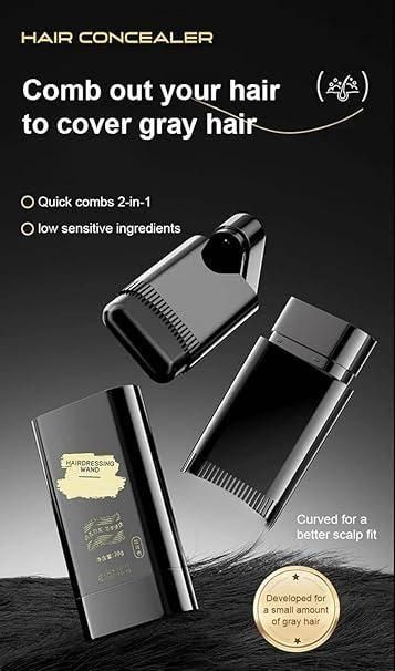 Covering White Hair is Simple & Convenient – ⭐ 4.8/5 Rated 2-in-1 Touch-Up Hair Dye Comb (20g)