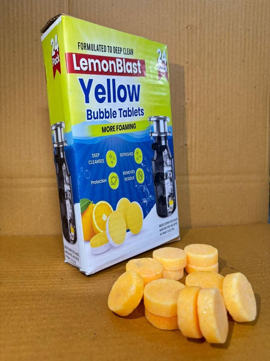 LemonBlast Yellow Bubble Tablets (24pc) – ⭐ 4.8/5 Rated Deep Cleaning Effervescent Tablets