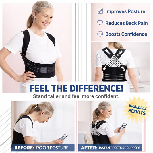 Adjustable Back Posture Corrector – ⭐ 4.8/5 Rated Slouching Relief & Pain Support Belt for Men & Women